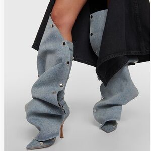 Stylish Denim Heeled Boots